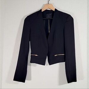 Love Tree Open Black Jacket with Sheer ZigZag Design On Back